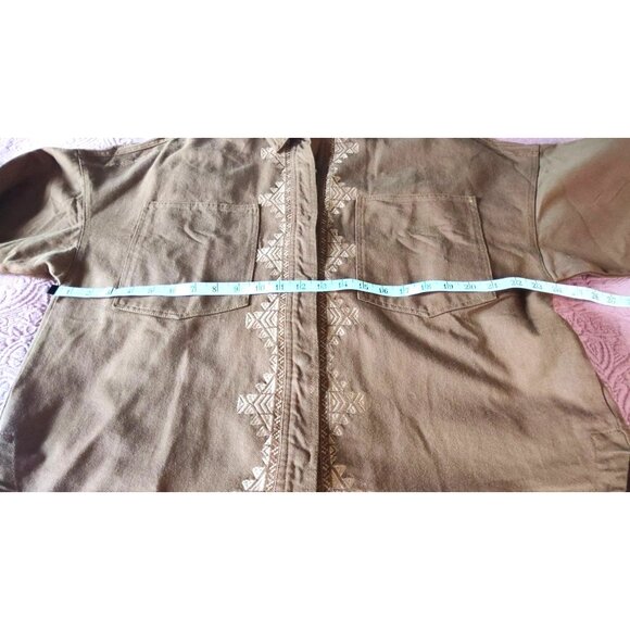 In Loom Vintage Wash Men's S Cider Embroidered Southwestern Long Sleeve Shirt - Picture 10 of 12